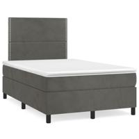 Boxspring met matras en LED fluweel donkergrijs 120x190 cm