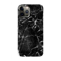 Zwart Marmer 2: Volledig geprint iPhone 12 Hoesje