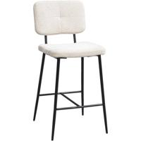 Leen Bakker - Barkruk Lars - Stof/Staal - Crème - 57x42x101 Cm
