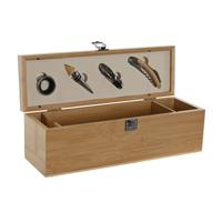 Set van Wijn Accessoires Home ESPRIT Natuurlijk Bamboe Roestvrij staal