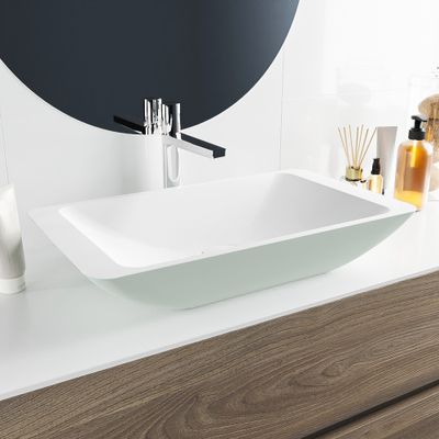 MONDIAZ TOPI Waskom solid surface 60cm kleur Greey / Talc