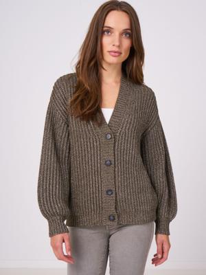 Geribd vest van glinsterend Italiaans garen