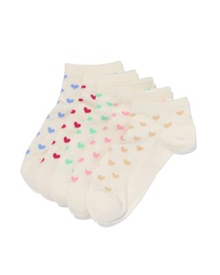 HEMA Dames enkelsokken hartjes - 5 paar beige (beige)
