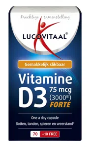 Lucovitaal - Vitamine D3 75 mcg 3000iu - 80 Capsules