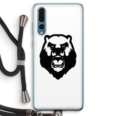 Angry Bear (white): Huawei P20 Pro Transparant Hoesje met koord