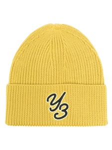 Y-3 bonnet en laine à patch logo - Jaune