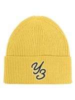 Y-3 bonnet en laine à patch logo - Jaune