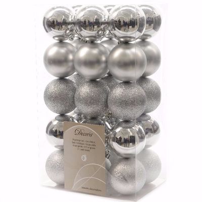 Mystic Christmas kerstboom decoratie kerstballen zilver 30 x