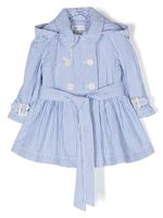 POLO RALPH LAUREN KIDS trench ceinturé à rayures - Bleu - thumbnail