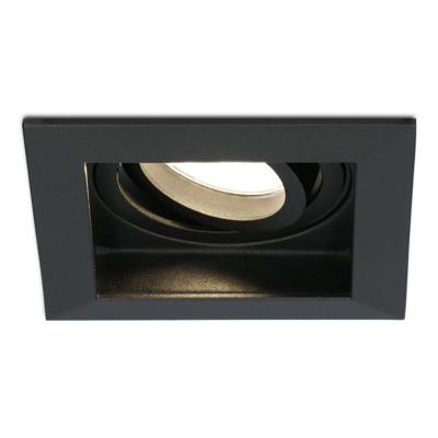 Fresno LED inbouwspot vierkant - GU10 - 4 Watt 345 lumen - 2700K Warm Wit - Dimbaar - Kantelbaar - Verzonken - IP20 voor binnen - Zwart