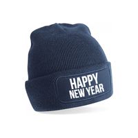 Happy New Year muts unisex - one size - navy - apres-ski muts