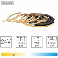 LED Strip 3000K dimbaar 24V 5M warm wit 10W p/mtr 1000 lumen een streeplicht 127-035