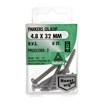 Parkers ck 4,8xx32mm rvs 8st - Deltafix