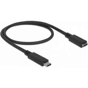 Delock 85532 USB 10 Gbps verlengkabel USB Type-C male naar female 0,5 m 4K PD 60 W