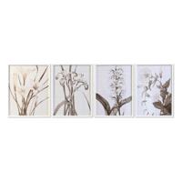 Schilderij DKD Home Decor Kristal Berken 55 x 70 x 2,5 cm 55 x 2,5 x 70 cm Blommor (4 Onderdelen)