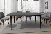 Moderne eettafel MILANO 160 cm antraciet keramiek zwarte metalen poten - 46992