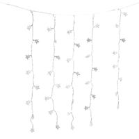 Kerstverlichting lichtgordijn - 40 led sterren lampjes - warm wit - 200 cm - lichtsnoer