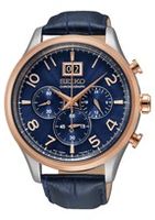 Horlogeband Seiko SPC134P1 / 7T04-0AE0 Leder Blauw 20mm - thumbnail