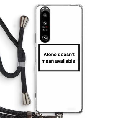 Alone: Sony Xperia 1 III Transparant Hoesje met koord