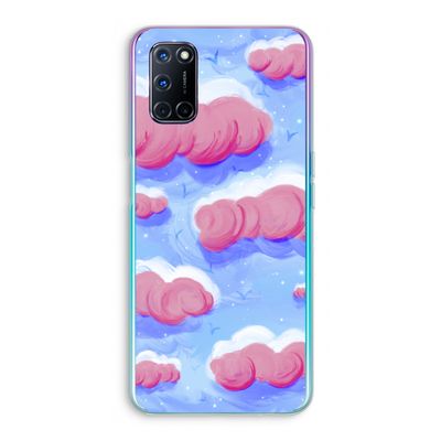 Roze wolken met vogels: Oppo A72 Transparant Hoesje