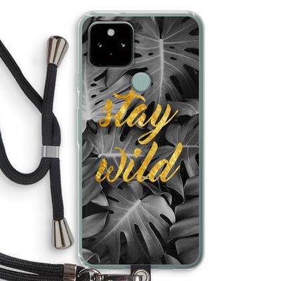 Stay wild: Pixel 5 Transparant Hoesje met koord
