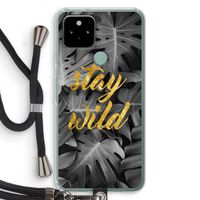 Stay wild: Pixel 5 Transparant Hoesje met koord