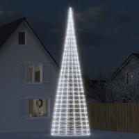 LED-kerstboom aan vlaggenmast 3000 LEDs koud wit 800 cm