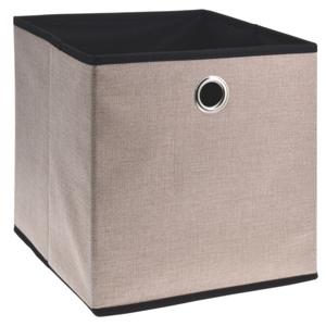 Opbergmand/kastmand - beige - karton/kunststof - 28 liter - 30 x 30 x 30 cm   -