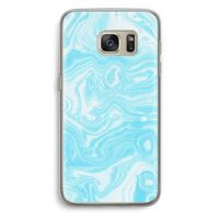 Waterverf blauw: Samsung Galaxy S7 Transparant Hoesje