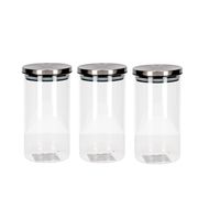 3x Transparante voorraadbussen/voorraadpotten van glas 900 ml