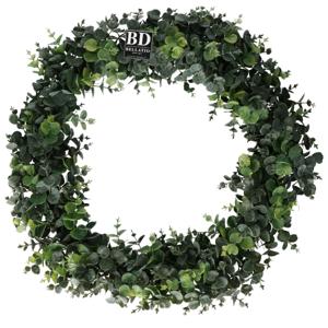 Kunst krans/deurkrans Eucalyptus - 56 cm - groen - kunstplant krans - voordeur