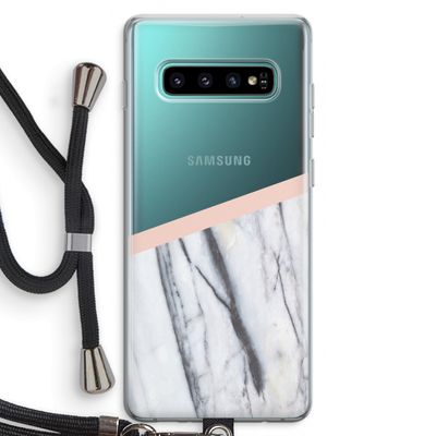 A touch of peach: Samsung Galaxy S10 Plus Transparant Hoesje met koord