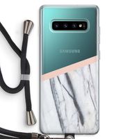 A touch of peach: Samsung Galaxy S10 Plus Transparant Hoesje met koord