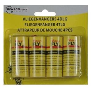 Insecten/vliegenvangers - 4 stuks - plakstrippen - 11 cm