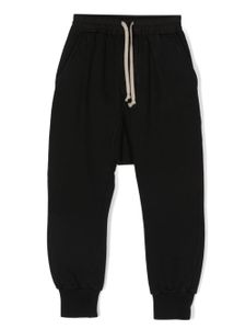 Rick Owens Kids drawstring drop-crotch cotton trousers - Noir