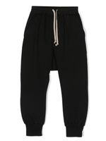 Rick Owens Kids drawstring drop-crotch cotton trousers - Noir - thumbnail