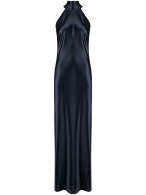 Galvan London robe longue Sienna à dos-nu - Bleu