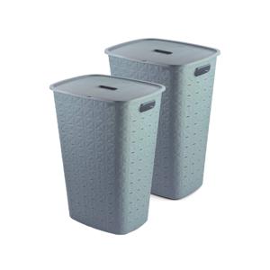 Curver Softex Wasmand met Deksel 56L - 2 stuks - Blauw