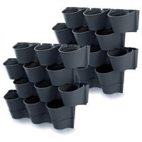 Prosperplast Plantenpotten - 2x - modulair - antraciet - L67 x B18 x H57cm - thumbnail