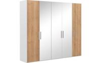 Goossens Kledingkast Easy Storage Ddk, Kledingkast 253 cm breed, 220 cm hoog, 2x draaideur en 3x spiegel draaideur midden Goossens Kledingkast Easy Storage Ddk, Kledingkast 253 cm breed, 220 cm hoog, 2x draaideur en 3x spiegel draaideur midden