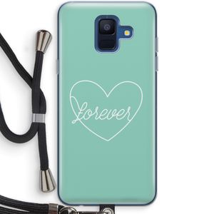 Forever heart pastel: Samsung Galaxy A6 (2018) Transparant Hoesje met koord