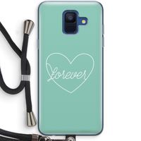 Forever heart pastel: Samsung Galaxy A6 (2018) Transparant Hoesje met koord