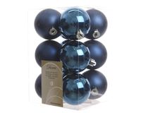 Kerstbal plastic glans-mat diameter 6cm nacht blauw - KSD