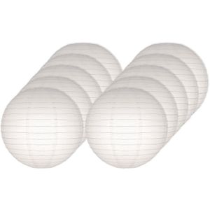 10x Witte bol bruiloft versiering lampionnen 25 cm