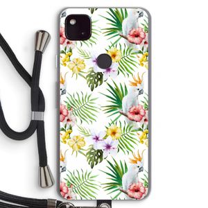 Gele kuif: Pixel 4a 5G Transparant Hoesje met koord
