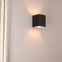 Cometa nero oro by LUSENZ - Up and downlight - Rechthoekige wandlamp met mat zwarte coating en gouden interieur