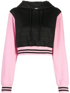 Moschino hoddie crop à logo en jacquard - Noir