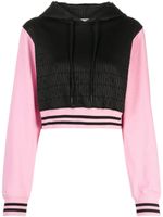 Moschino hoddie crop à logo en jacquard - Noir - thumbnail