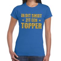 In dit shirt zit een Topper glitter tekst t-shirt blauw dames - thumbnail