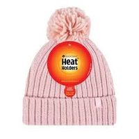 Ladies pom pom hat arden coral one size - thumbnail